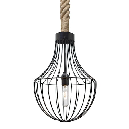 Besa Lighting Sultana Rope Pendant, Flare, Black, 1x40W Incandescent 1JT-SULTANA-F-BK